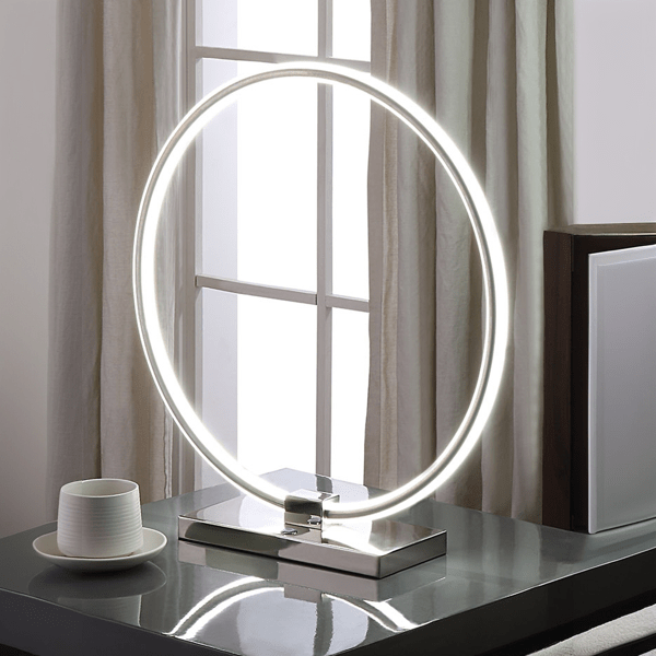 Rockford 21.5"H Table Lamp - Nickel Finish Metal 