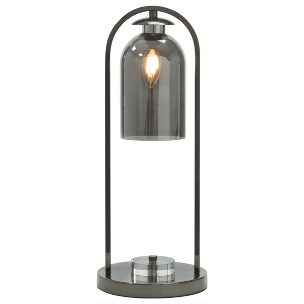 Galileo 20"H Table Lamp - Glass Shade - Black Nickel Finish Metal 