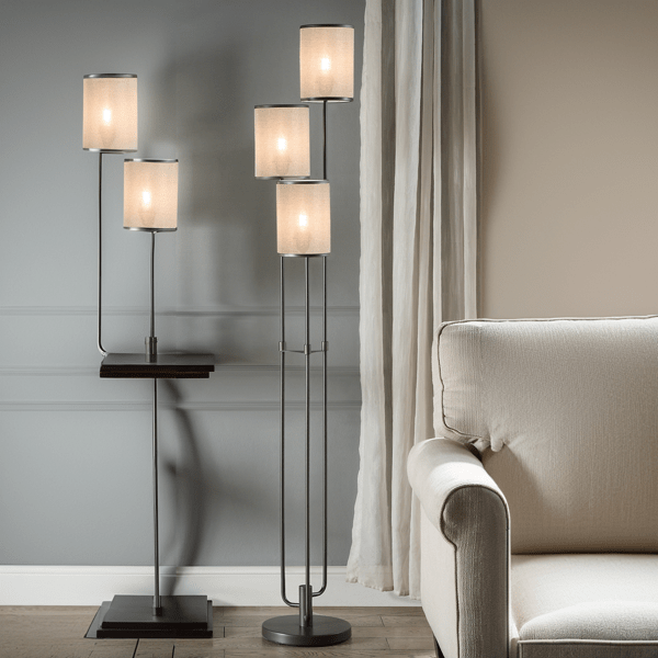 Veranos 60"H Floor Lamp - Taupe Metal 