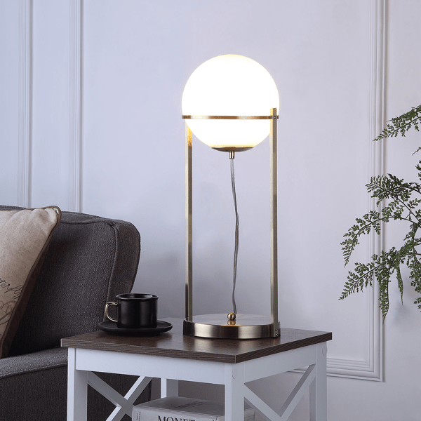 Stellar 22"H Table Lamp - Antique Brass Finish Metal - Glass Shade 