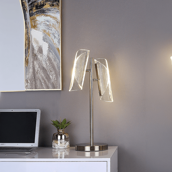 Rivanti 22"H Table Lamp - Antique Brass Finish Metal - Glass Shade 