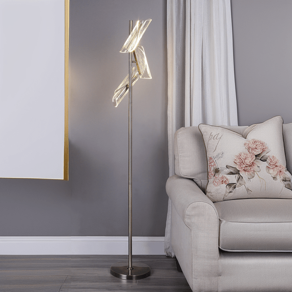 Rivanti 62"H Floor Lamp - Antique Brass Finish Metal - Glass Shade 