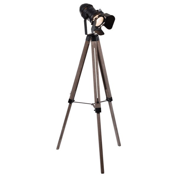 Neptune 55"H Floor Lamp - Black Wood 