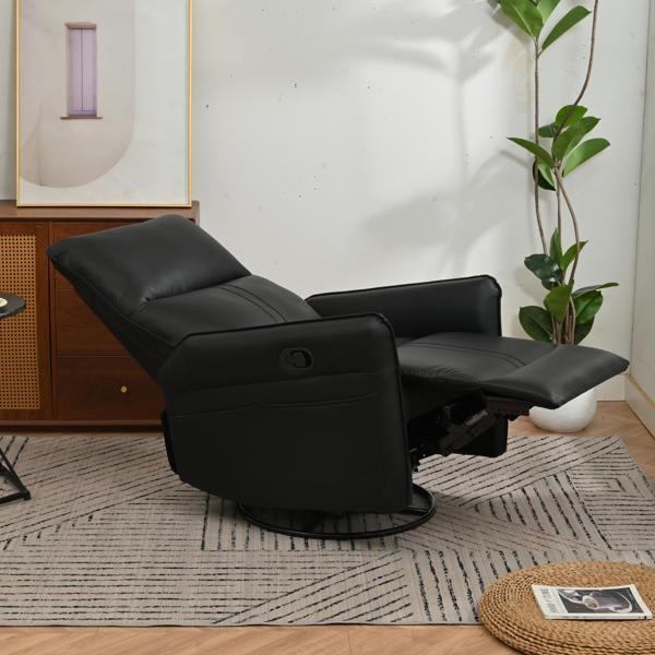 Soleil 42" Rocking Recliner Chair - Black Polyurethane 