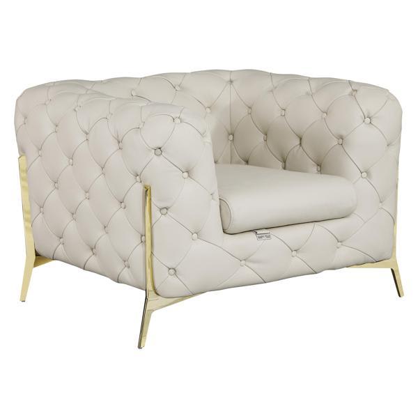 Corvina 45" Sectional - Top Grain Italian Leather - Beige 