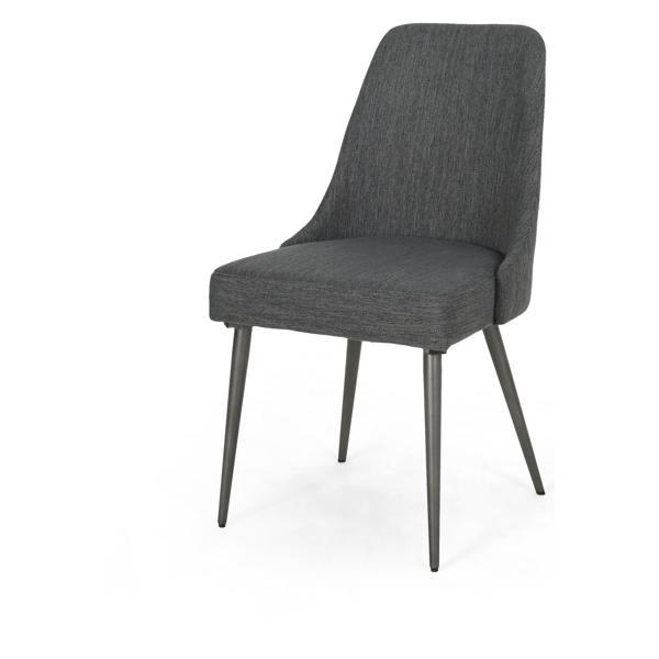Threlia Dining Chair - Modern - Charcoal Fabric - Set of 2 