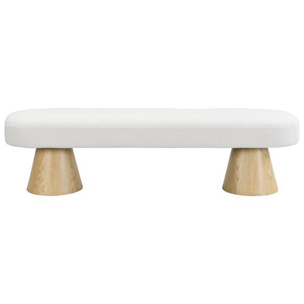 Morningtide Modern Farmhouse 64" Bench - Beige Boucle 