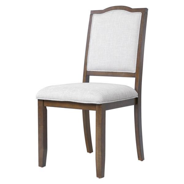 Fervora Farmhouse Dining Chairs - Upholstered with High Back - Brown and Beige - Set of 4 