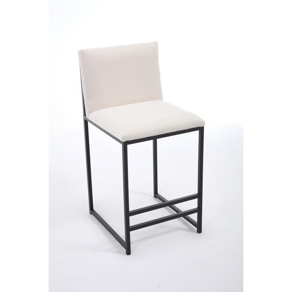 Joplin Counter Height Bar Stools - Upholstered Linen - Ivory - Set of 2 
