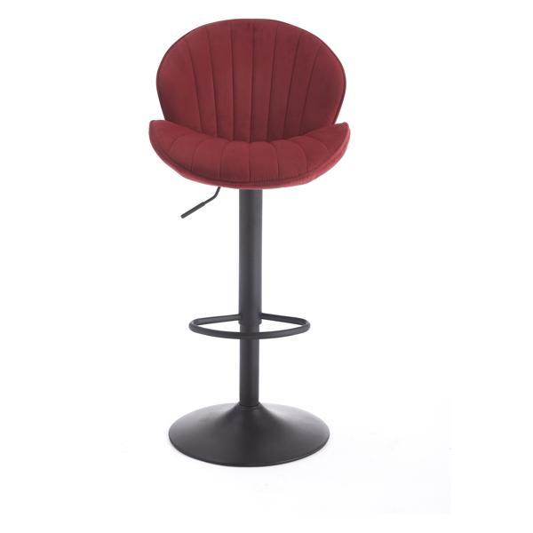 Zareba Adjustable Bar Stools with Back and Footrest - Red Fabric - Set of 2 