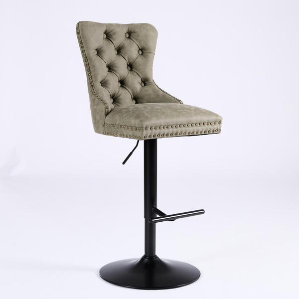 Sorvan Aged and Retro Adjustable Bar Stool - Olive Green - Set of 2 
