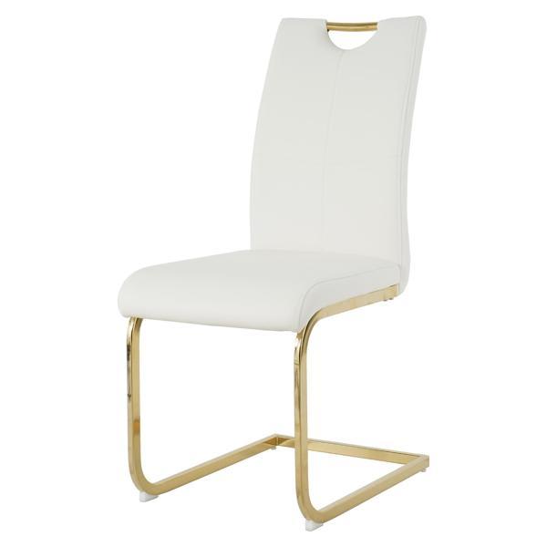 Dawnstar Modern Dining Chairs - Padded Seat - Gold Metal Legs - Set of 2 