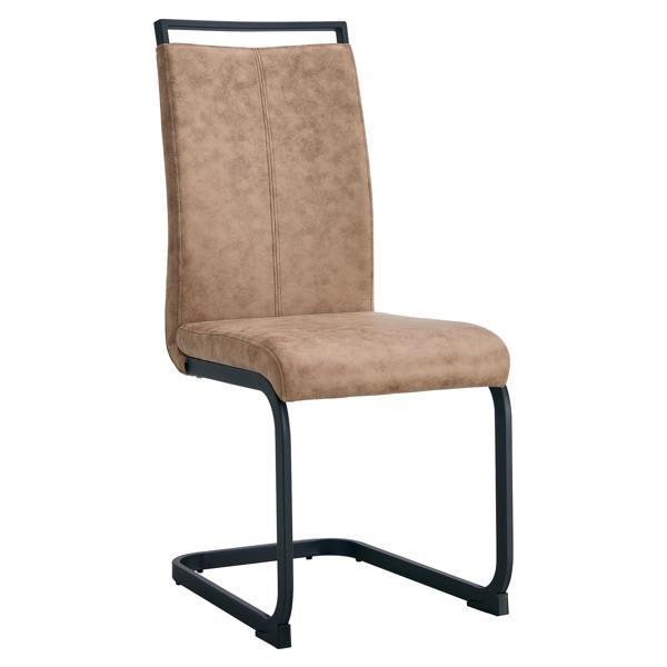 Crystalo 39" Dining Chair - Tech Cloth High Back Upholstered Side Chair - Brown 