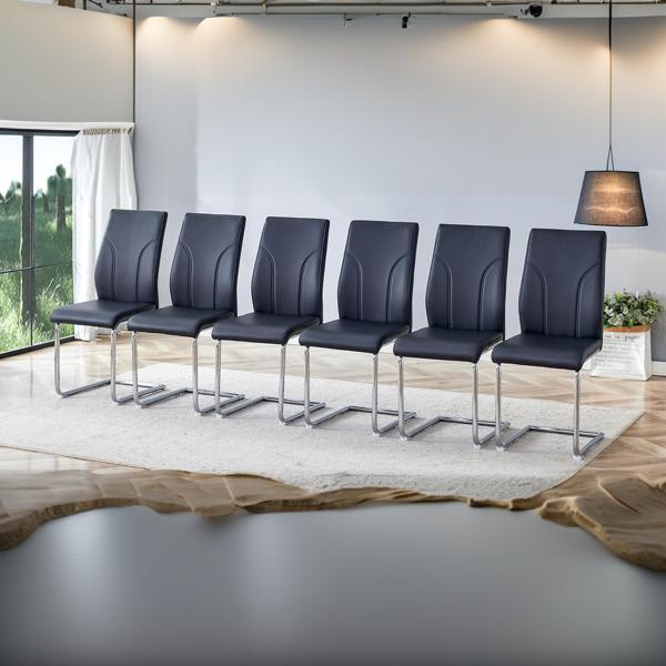 Dining Chair - Black High Back Seat - Set of 6 