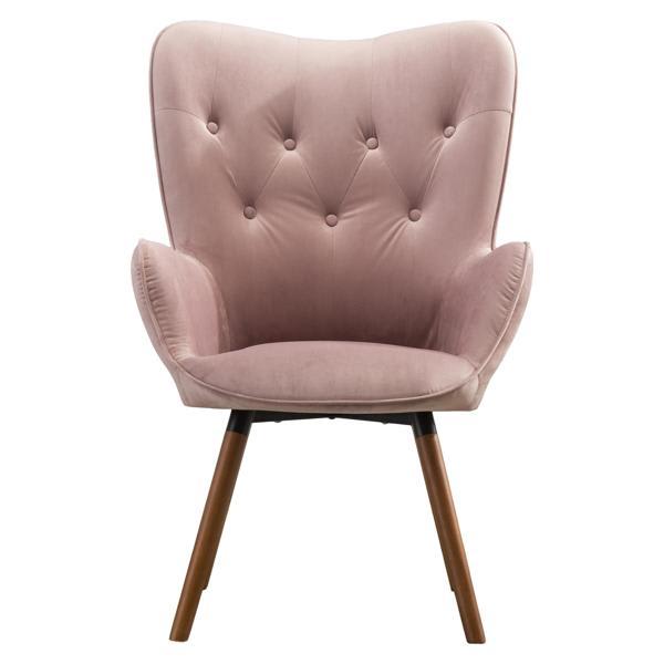 Manoir Accent Chair - Mauve Silky Velvet - Light Brown Solid Wood Legs Manoir Accent, accent chair, manoir, accent, chair, mauve, silky, velvet, light, brown