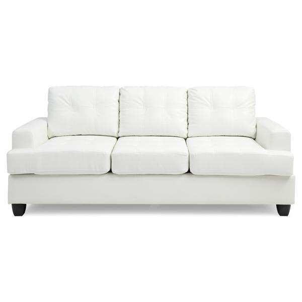 Yarmouth 79" Sofa - White Micro Suede Fabric - Kiln Dried Hardwood Frame Yarmouth 79", yarmouth, sofa, white, micro, suede, fabric, kiln, dried, hardwood