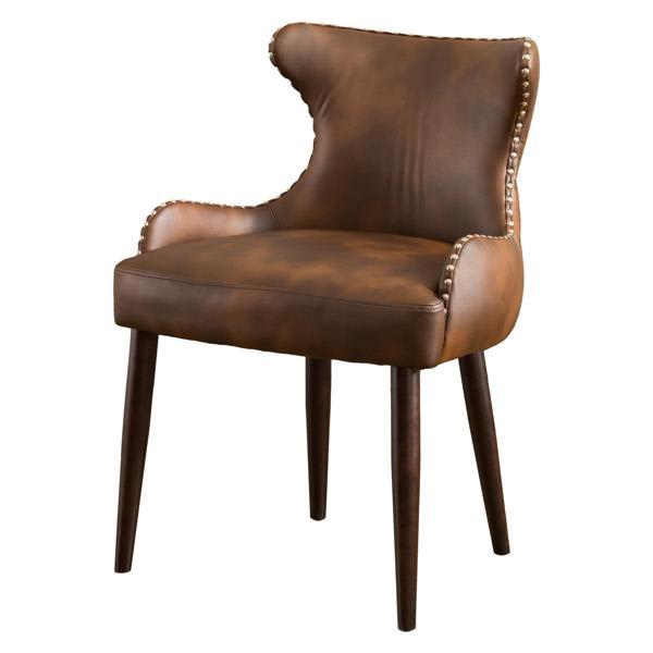 Victorville Tufted Button Back Barrel Chair with Nailhead - Brown - Espresso Finish Legs Victorville Tufted, victorville, tufted, button, back, barrel, chair, nailhead, brown, espresso