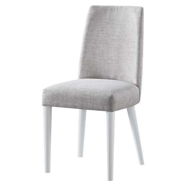 Faylin Chair with White Leg and Gray Fabric Faylin Chair, accent chair, faylin, chair, white, leg, gray, fabric, living, room