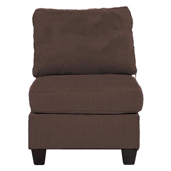 Drift Armless Chair - Coffee Linen Like Fabric - Wooden Legs Drift Armless, drift, armless, chair, coffee, linen, like, fabric, wooden, legs