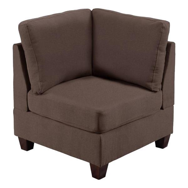 Drift Corner Wedge Sofa - Coffee Linen Like Fabric - Wooden Legs Drift Corner, drift, corner, wedge, sofa, coffee, linen, like, fabric, wooden