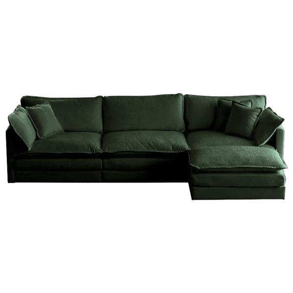 Vynessa Free Combination Comfy Upholstery Modular Oversized L Shaped Sectional Sofa With Reversible Ottoman - Green Chenille Vynessa Free, sectional sofa, vynessa, combination, comfy, upholstery, modular, oversized, shaped, sectional
