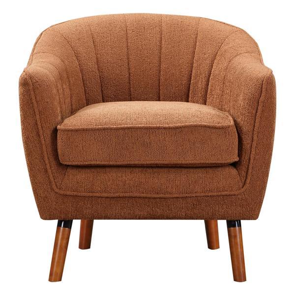 Marigold Accent Chair - Mid-Century Modern - Rust Chenille Upholstery - Brown Wood Legs Marigold Accent, accent chair, marigold, accent, chair, midcentury, modern, rust, chenille, upholstery