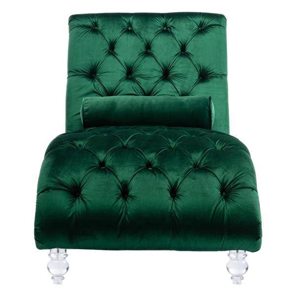 Kendal Accent Sofa - Emerald Velvet Fabric - Solid Acrylic Legs Kendal Accent, kendal, accent, sofa, emerald, velvet, fabric, solid, acrylic, legs