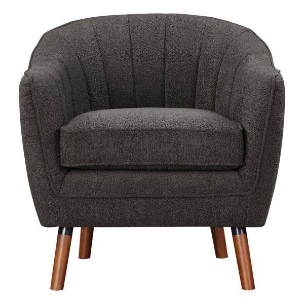 Marigold Accent Chair - Mid-Century Modern - Charcoal Chenille Upholstery - Brown Wood Legs Marigold Accent, accent chair, marigold, accent, chair, midcentury, modern, charcoal, chenille, upholstery