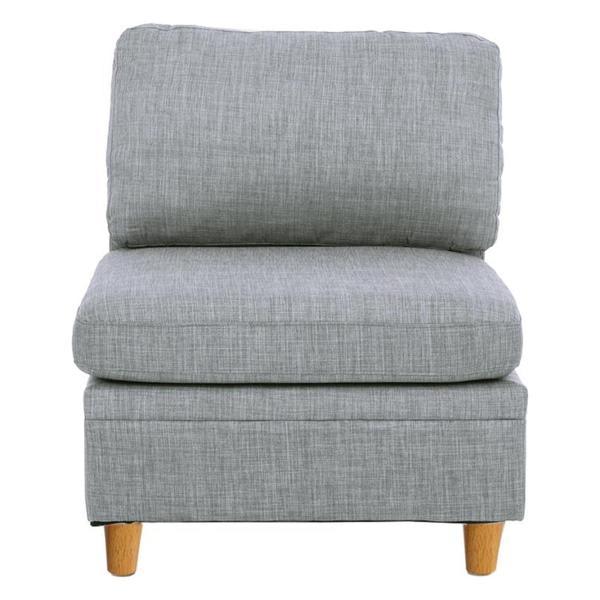Seaport Armless Chair - Light Grey Dorris Fabric - Wooden Legs Seaport Armless, seaport, armless, chair, light, grey, dorris, fabric, wooden, legs