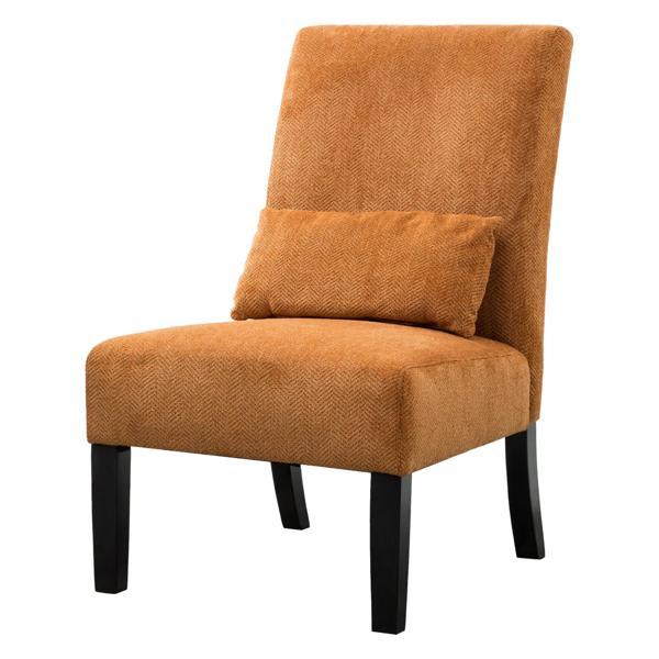 Sunblaze Accent Chair with Pillow - Orange Chenille - Espresso Finish Legs Sunblaze Accent, accent chair, sunblaze, accent, chair, pillow, orange, chenille, espresso, finish