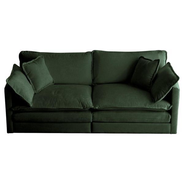 Marique Modern Fabric Loveseat Sofa for Living Room - Green Chenille Fabric - Solid Wood Frame Marique Modern, marique, modern, fabric, loveseat, sofa, living, room, green, chenille