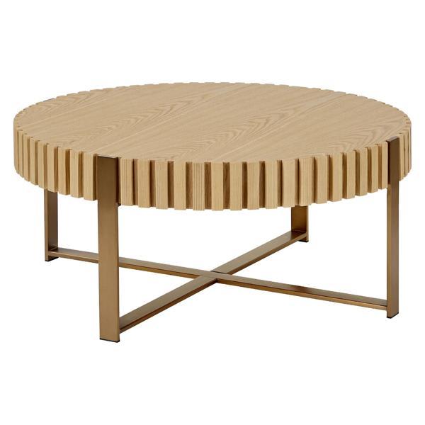 Cielina Modern 32" Round Coffee Table - Natural Ash 
