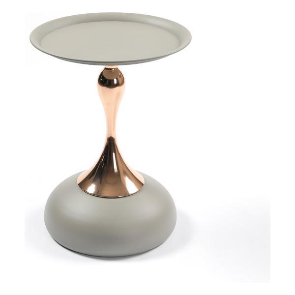 Tallulah 21"L x 16"W End Table - Mermaid Tail - Metal - Matte Gray 