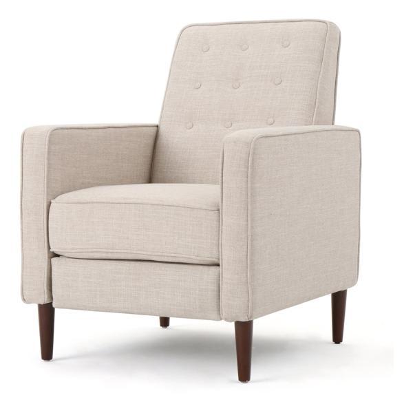 Delphine Recliner - Mid-Century Modern - Wheat Fabric 