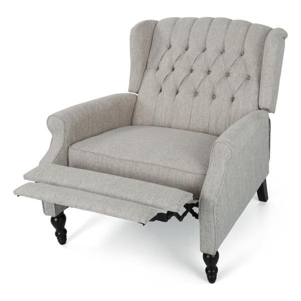 Luxon Recliner - Contemporary Style - Light Gray Fabric 