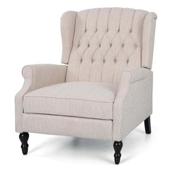 Luxon Contemporary Recliner - Beige Fabric 