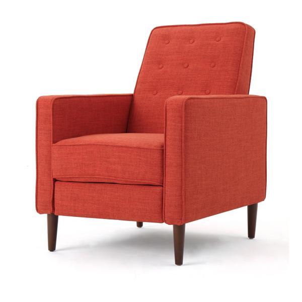 Delphine Recliner - Orange Fabric 