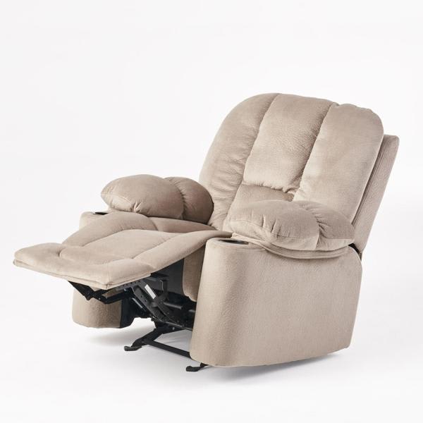 Arlington Luxurious Recliner Chair - Coffee Fabric - Dual Cup Holders 