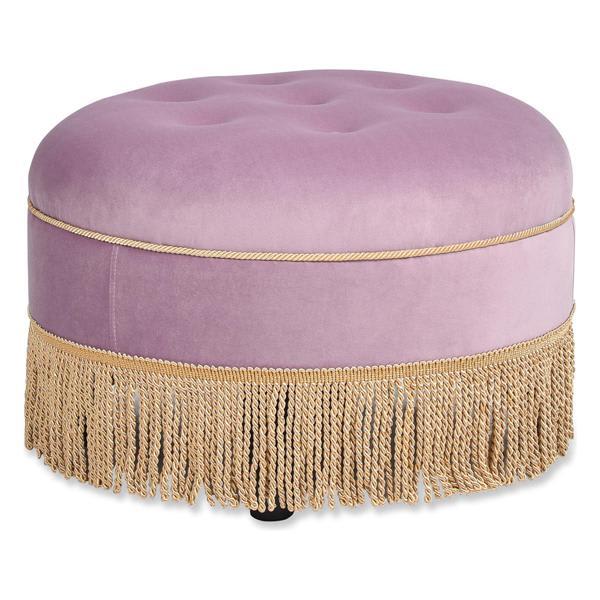 Petalyn Yolanda Ottoman - 24" Round - Lavender Velvet 