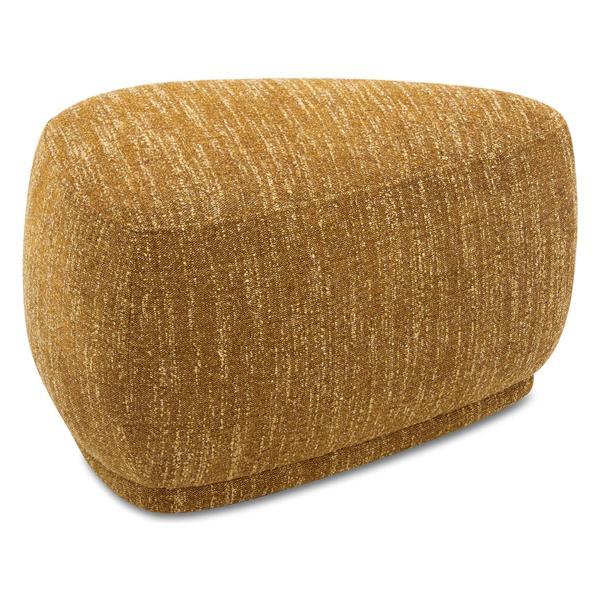 Zenith Pebble 26" Ottoman - Rounded Triangle - Yellow Fabric 