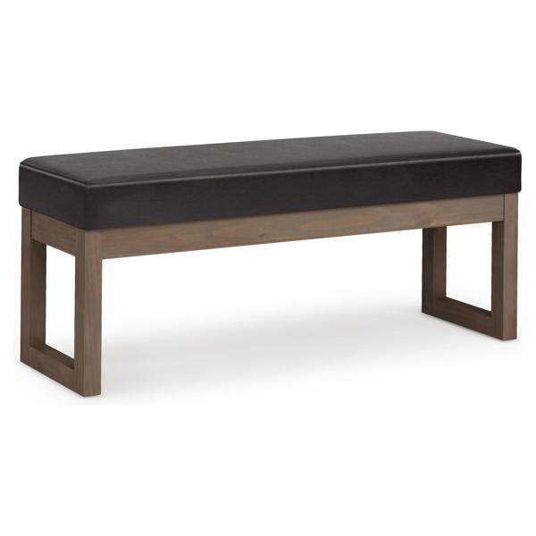 Tansy Milltown 45" Ottoman Bench - Tanners Brown Faux Leather 