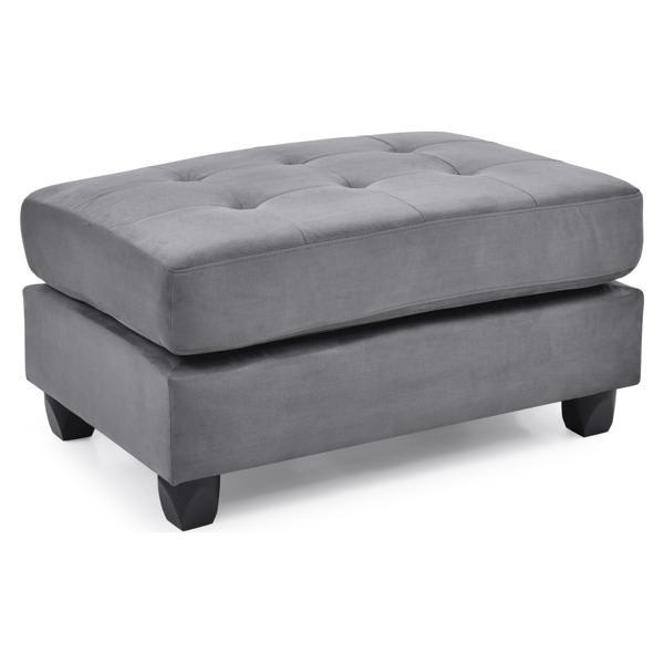 Maloria Stylish Ottoman - Gray Microfiber 