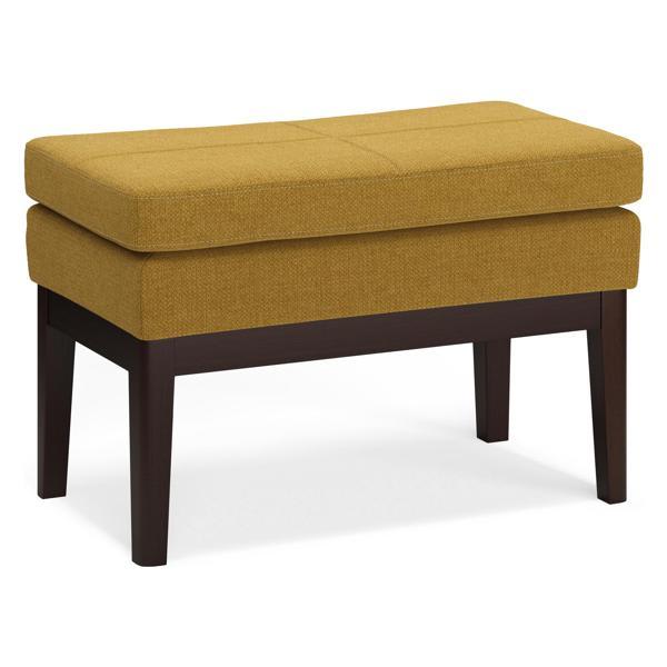 Calanthia Carlson Ottoman Bench - Marigold Woven Fabric - Light Brown 
