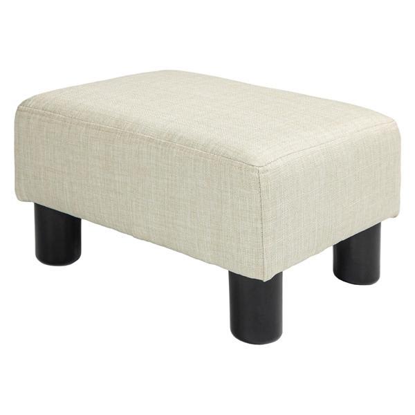 Dover 15.8"L x 11.8"W x 9.5"H Ottoman - Beige Linen Upholstery 