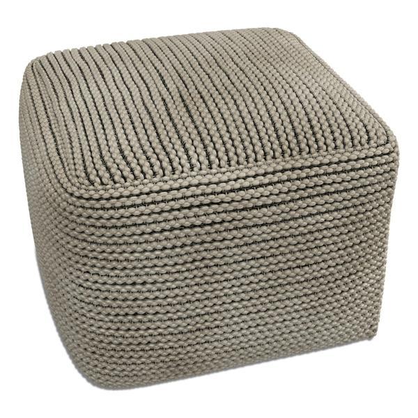 Kymara Eastmont 18" Ottoman - Cream Woven Polyester 