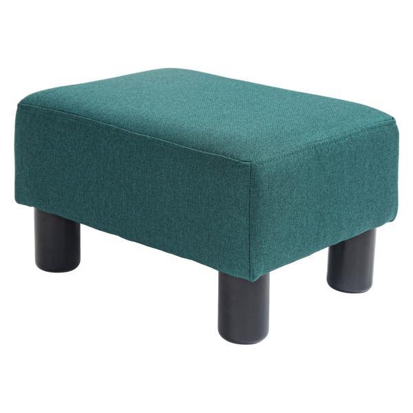 Petal Ottoman - Green Linen Upholstered Foot Rest 
