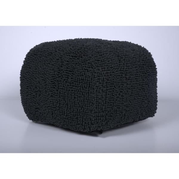 Wiley 20" Ottoman - Dark Charcoal Microfiber Pouf 