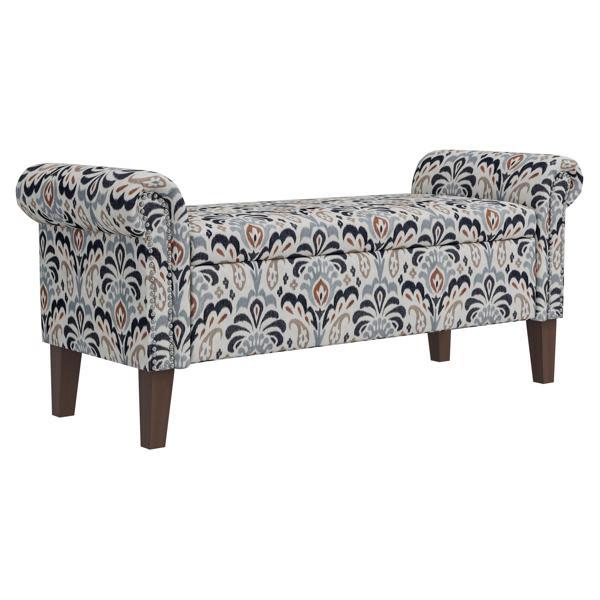 Alora Conrad Storage Ottoman - Floral Bonsai Fabric 