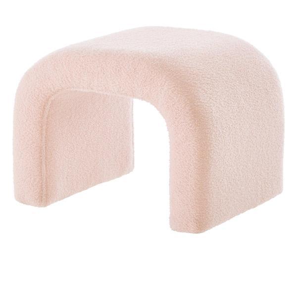 Florixa 44" Ottoman Bench - U-Shaped - Pink Teddy Fabric 