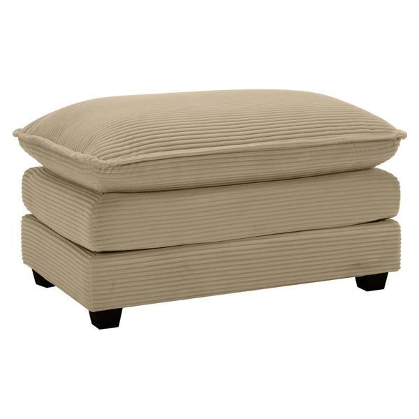 Zenitha 37"L Ottoman Footstool - Tan Corduroy Fabric 